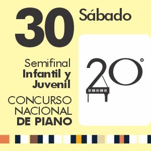 Semifinal de la categoría Infantil y Juvenil del Concurso Nacional de Piano el 30 de septiembre