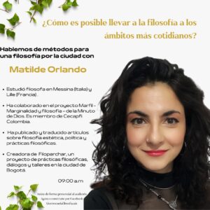 Imagen compuesta por la fotografía de Matilde Orlando y texto