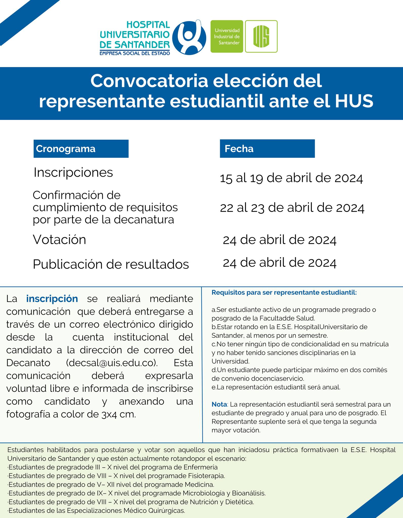 Imagen con la información textual de la convocatoria