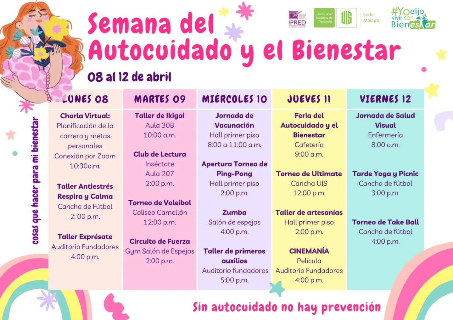 Imagen compuesta por el cronograma de actividades del evento