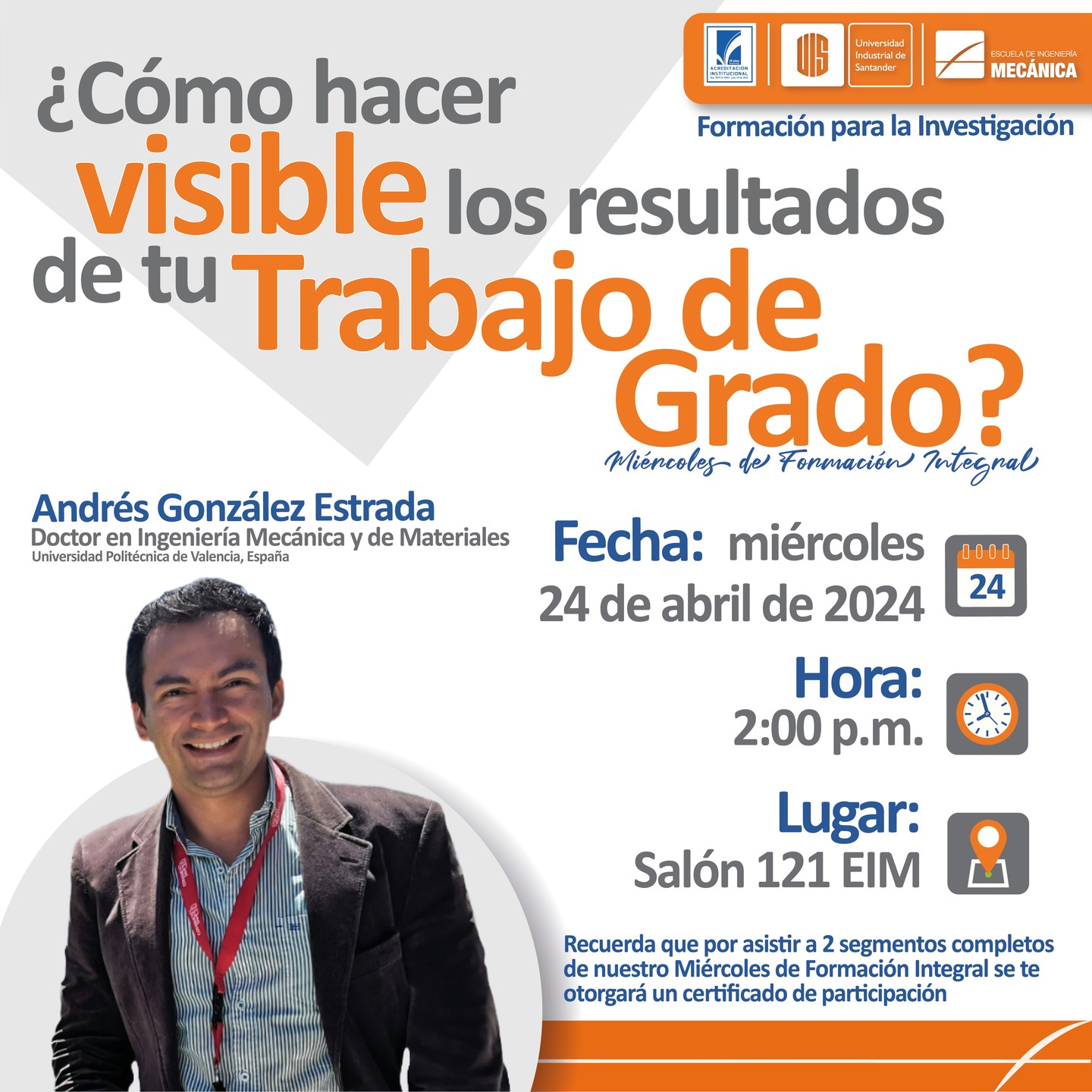 Imagen con la información general del evento