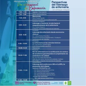 Imagen con la información en texto de la programación del evento