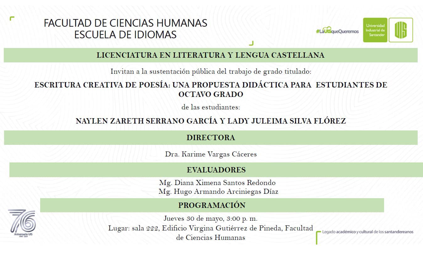 Imagen con la información de la sustentación en texto