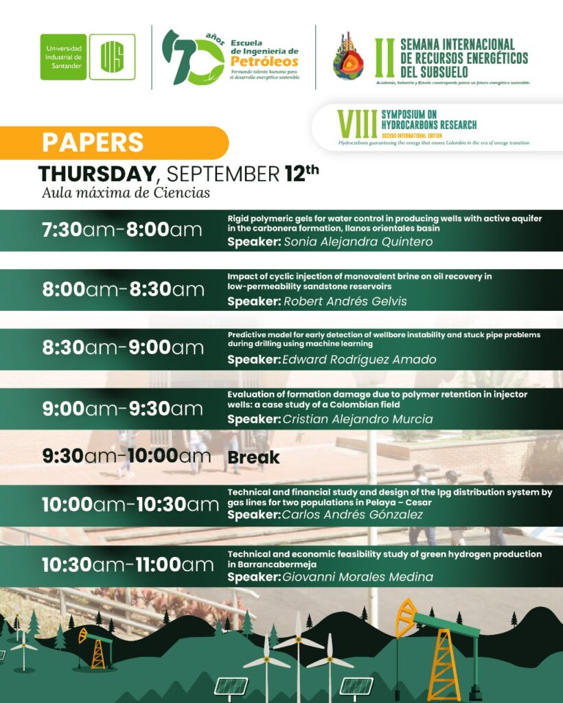 Image with the information of the agenda for Thursday September 12