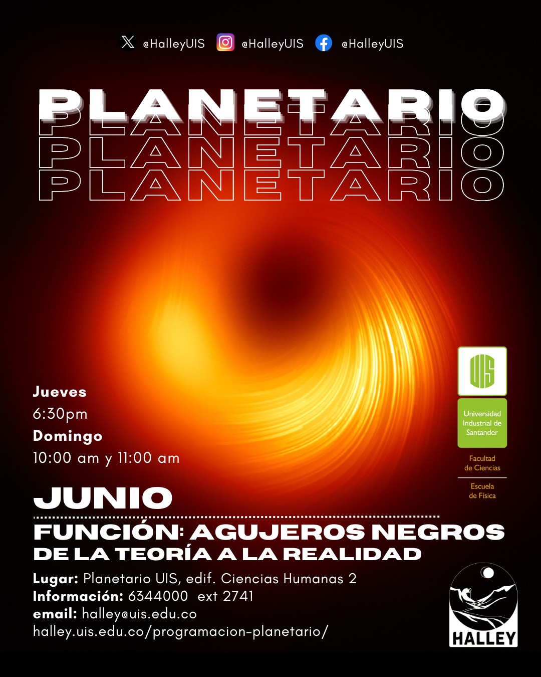 Planetario Junio Agujeros Negros De La Teoría A La Realidad Eventos Uis 