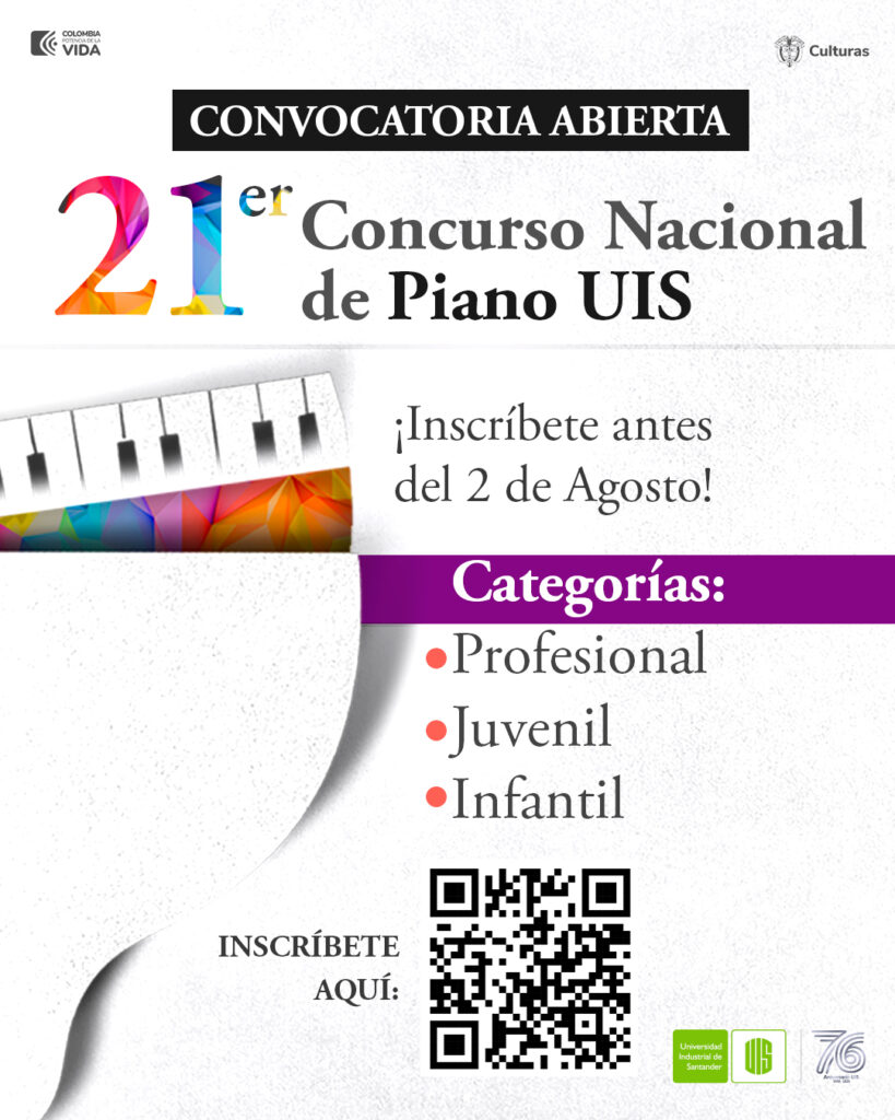 Imagen con la información de la inscripción al festival de piano en texto