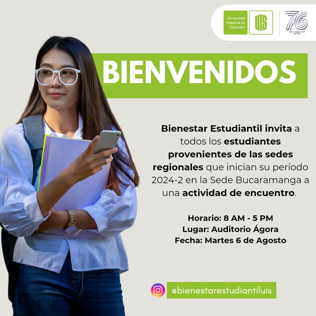 Imagen con la información del evento en texto acompañada de la foto de una estudiante