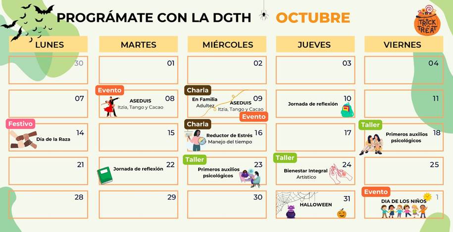 Imagen compuesta por texto sobre la información del evento