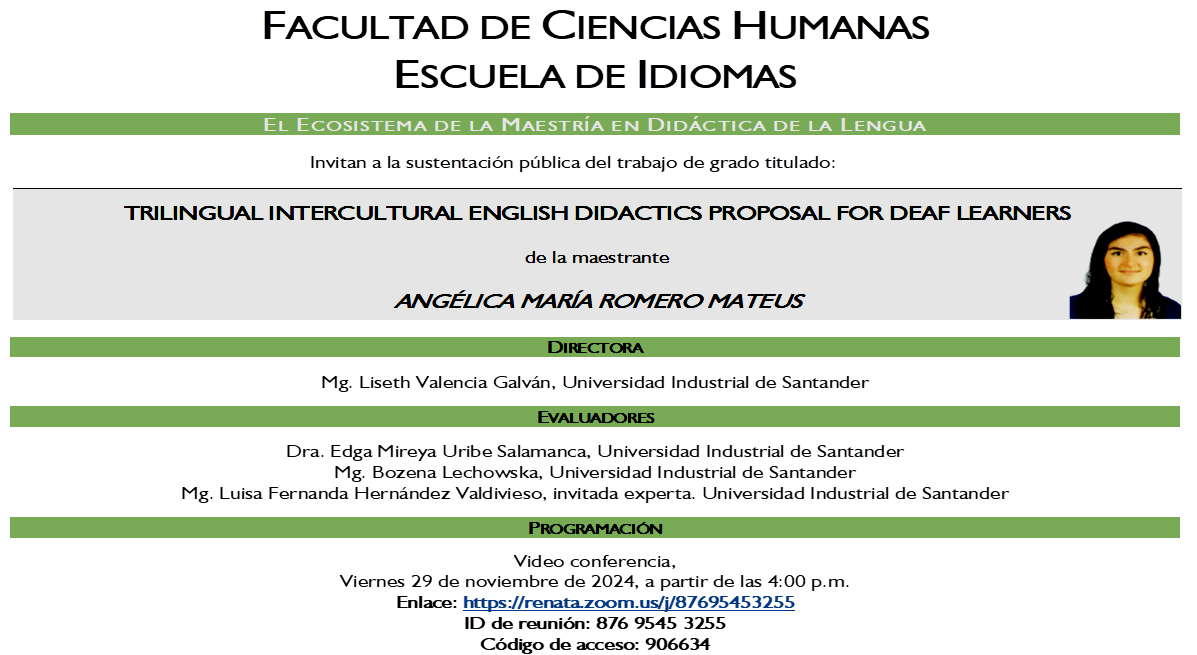 Imagen compuesta por texto sobre la información del evento