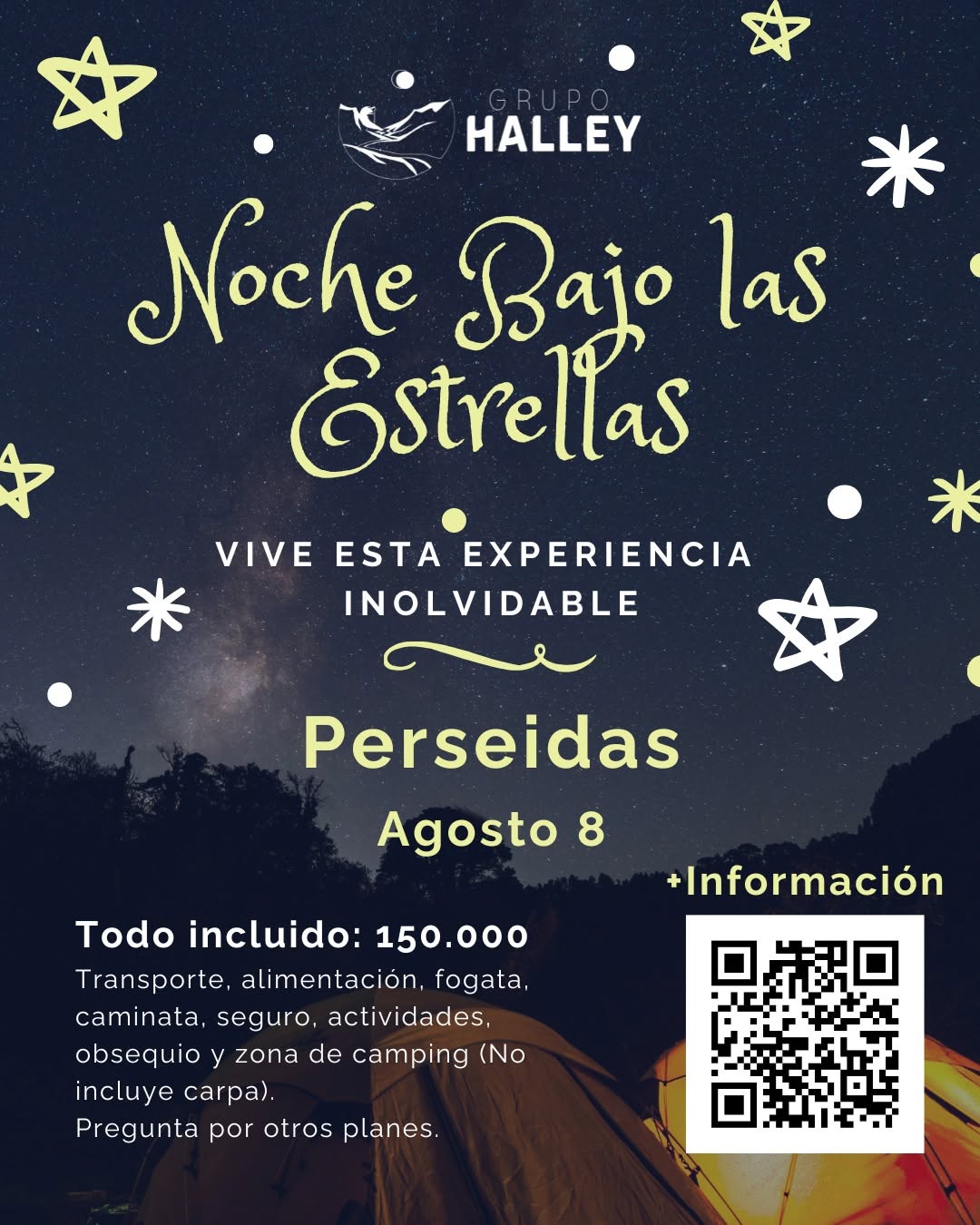Información sobre el campamento astronómico noche de las Perseidas