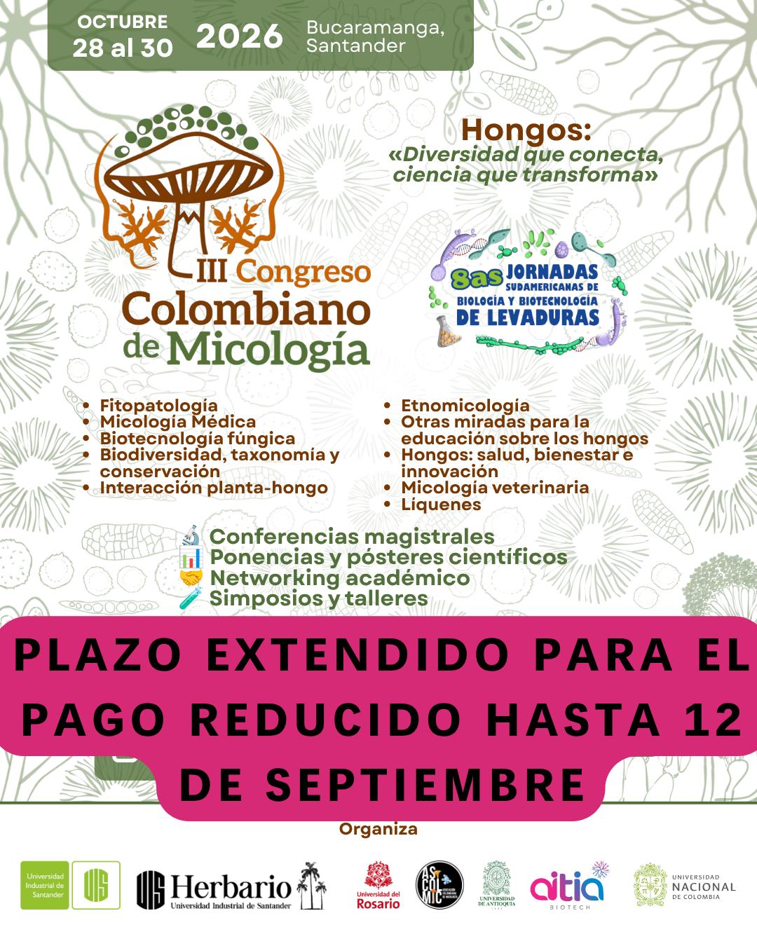 Plazo extendido evento micología
