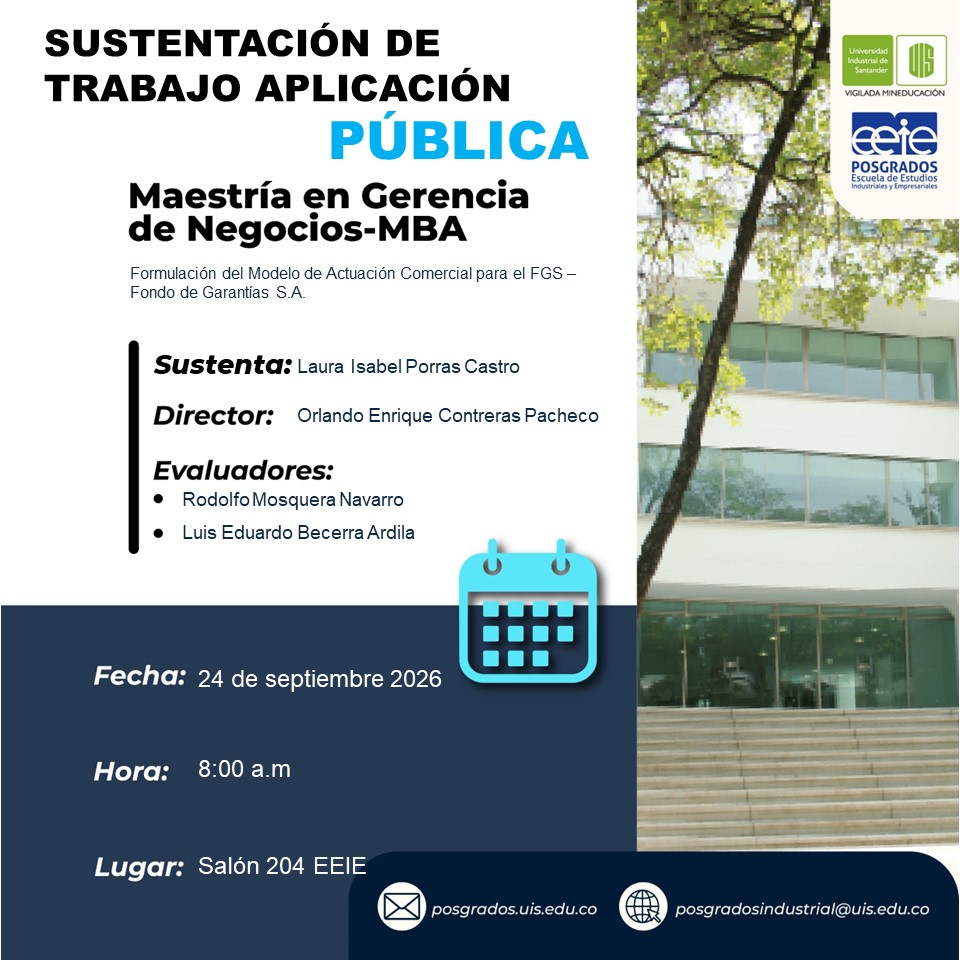 Invitación a la sustentación de trabajo de aplicación pública de Laura Isabel Porras Castro